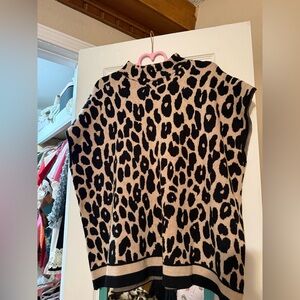 Entro Leopard Print Cowl Neck Sweater